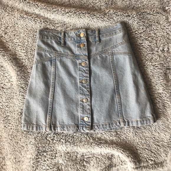 Topshop Light Wash Denim Skirt - Size 4 - Picture 1 of 1